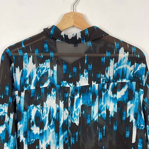 Derek Lam for design Nation blouse women size XL button down sheer lightweight - Picture 6 of 7